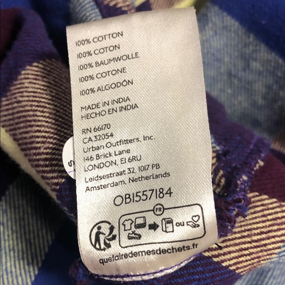 We The Free Purple and Yellow Plaid Shirt L - Picture 8 of 8